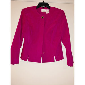 Ladies Halmore Petites Size 6 Pink Long Sleeve Button Up Vintage Blazer
